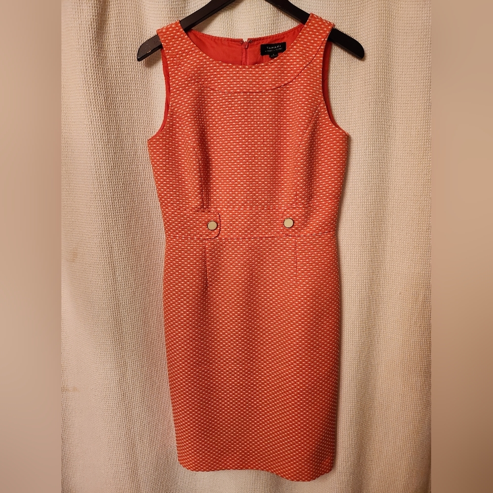 Tahari Sleeveless Coral Dress Size 6
